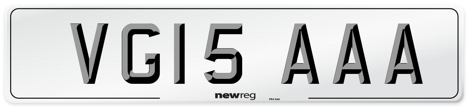 VG15 AAA Number Plate from New Reg